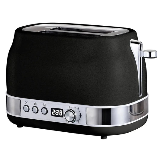 KTX-896787 Digital 2-Slice Retro Toaster for Efficient Breakfast Preparation in Stylish Black Finish