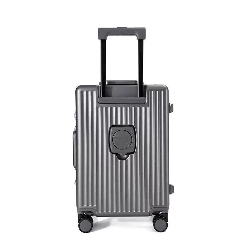 KTX-176531 Compact 20-Inch Modern Carry-On Suitcase with Cup Holder and Lightweight PC & ABS Design