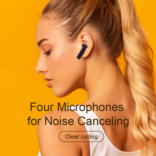KTX-607763 Wireless Bluetooth Semi-In-Ear Headset for Sports and Running with Battery Display and Voice Control - Blue