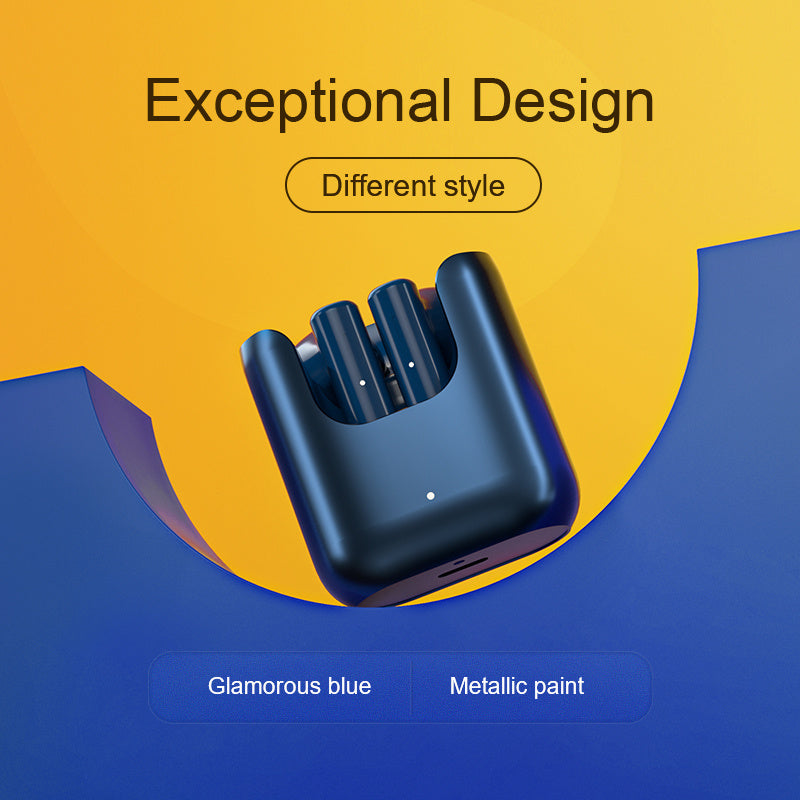 KTX-607763 Wireless Bluetooth Semi-In-Ear Headset for Sports and Running with Battery Display and Voice Control - Blue