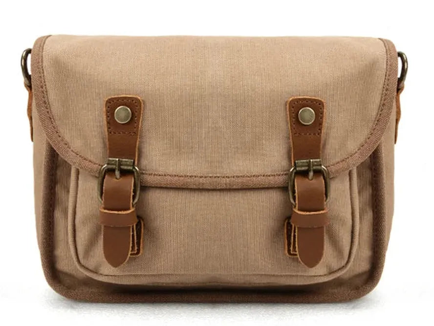 KTX-729619 Vintage Motorcycle Toolkit Crossbody Bag - Heavy Duty Waxed Canvas with Leather Accents