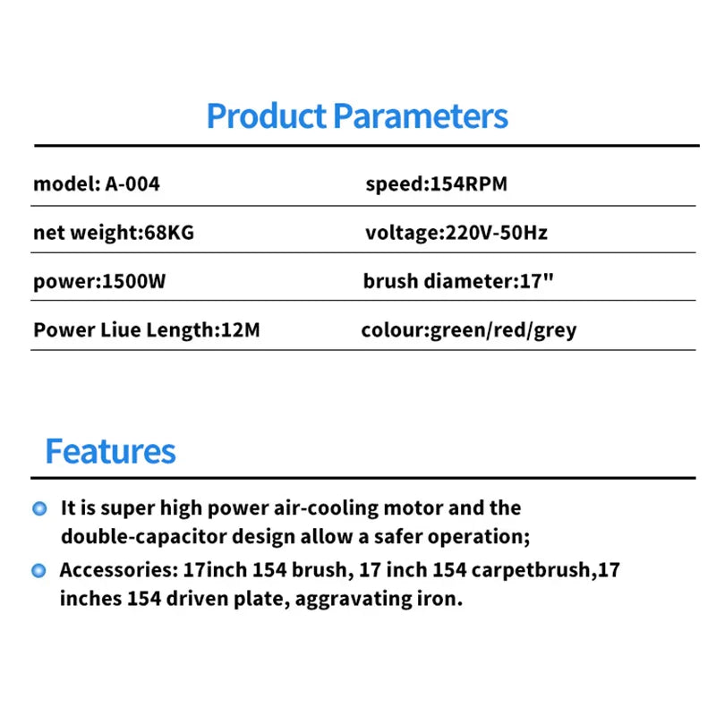 KTX-715667 High-Power Refurbished Marble Cement Floor Grinder for Polishing and Carpet Cleaning