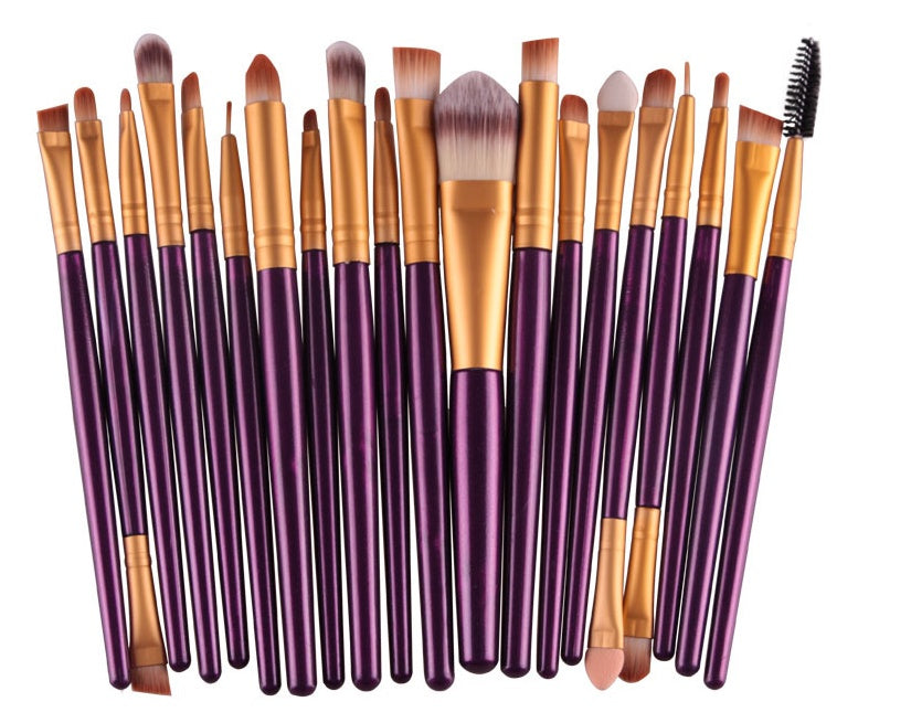 KTX-400979 Makeup Brush Set with Loose Powder, Blush, and Eye Shadow Brushes in OPP Bag