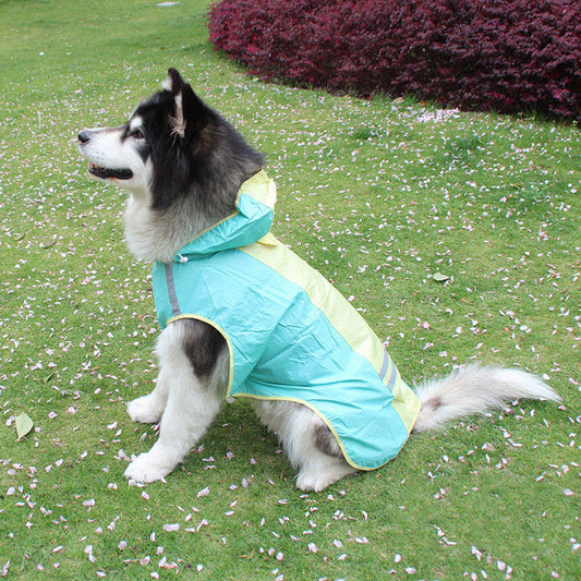 JMT-304842 Waterproof Pet Raincoat with Reflective Strips and Detachable Hood ¨C Ideal for Outdoor Activities
