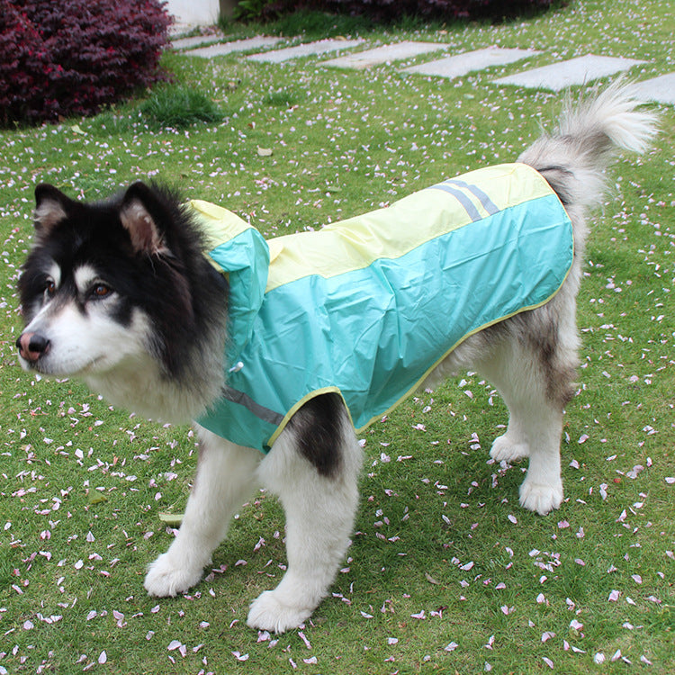 JMT-304842 Waterproof Pet Raincoat with Reflective Strips and Detachable Hood ¨C Ideal for Outdoor Activities