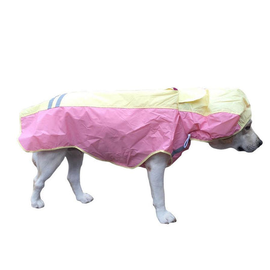 JMT-304842 Waterproof Pet Raincoat with Reflective Strips and Detachable Hood ¨C Ideal for Outdoor Activities