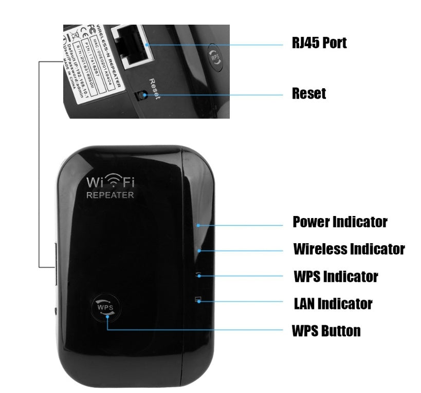 KTX-928339 Wireless WiFi Repeater Signal Amplifier - 300Mbps for Enhanced Internet Coverage