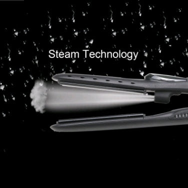 KTX-418451 Tourmaline Ceramic Steam Hair Straightener with Dual-Use Atomizing Feature for Wet and Dry Hair