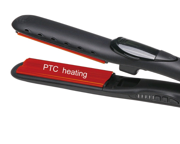 KTX-418451 Tourmaline Ceramic Steam Hair Straightener with Dual-Use Atomizing Feature for Wet and Dry Hair