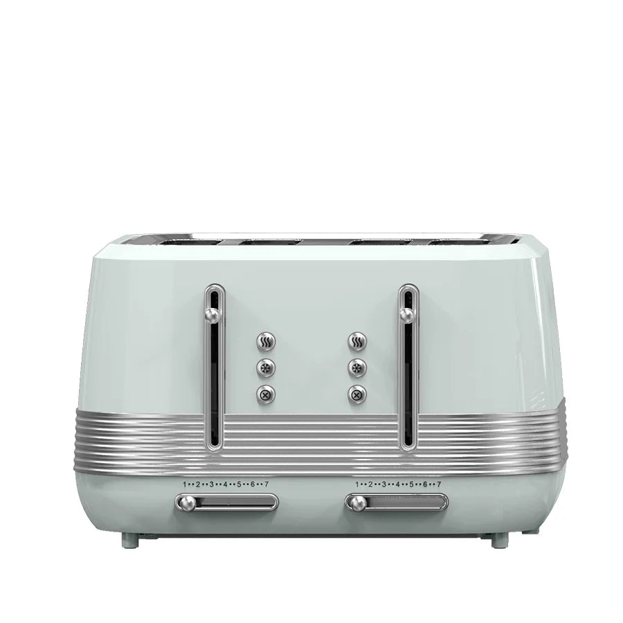 KTX-143123 Retro Vertical Electric Toaster with Custom Logo - Pink 4-Slice Bread and Burger Bun Slot