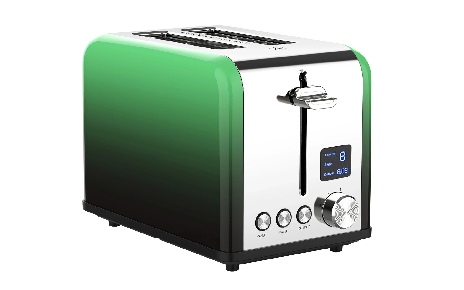 KTX-453843 LED Timer Display Stainless Steel Compact 2-Slice Electric Toaster