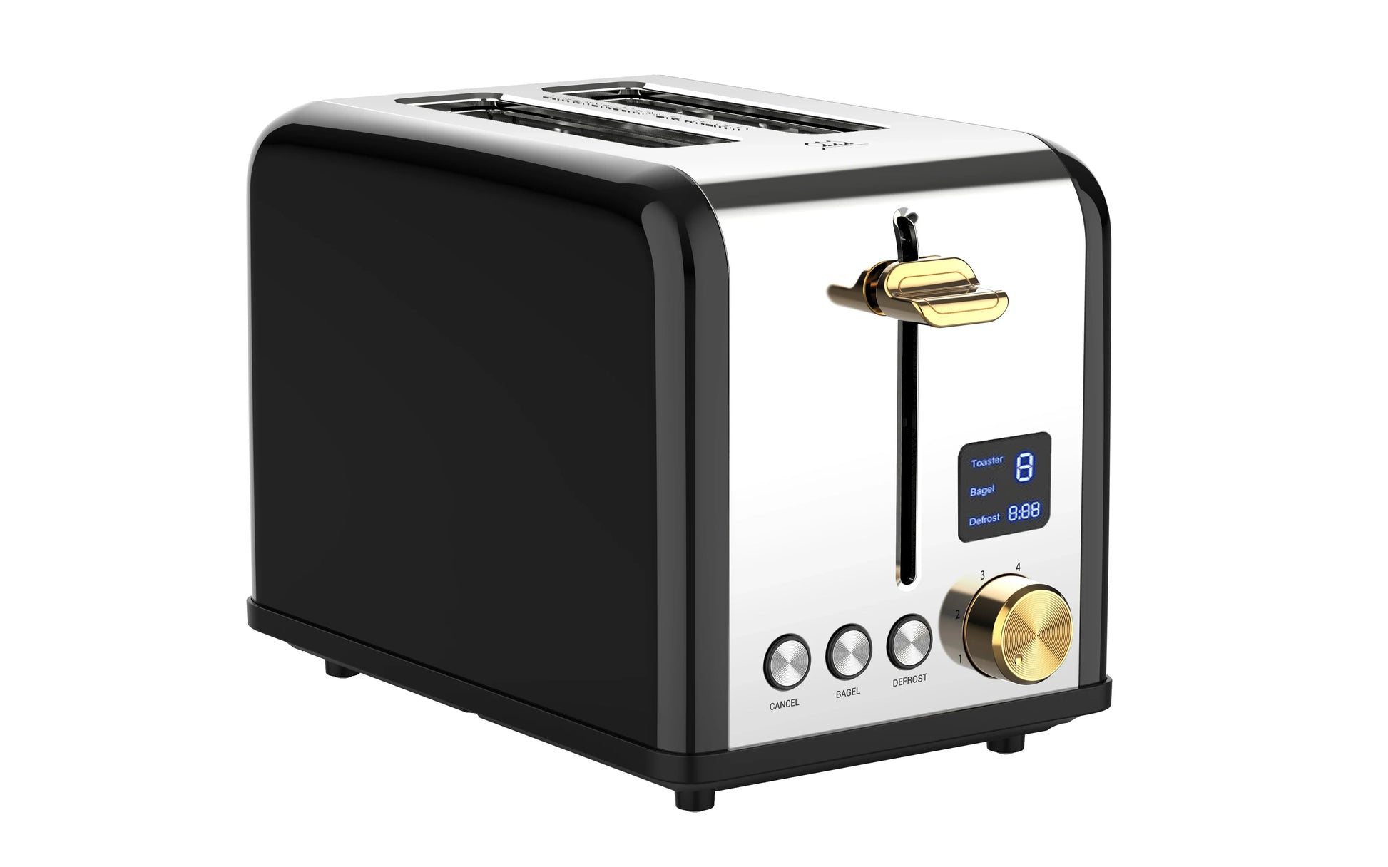 KTX-453843 LED Timer Display Stainless Steel Compact 2-Slice Electric Toaster
