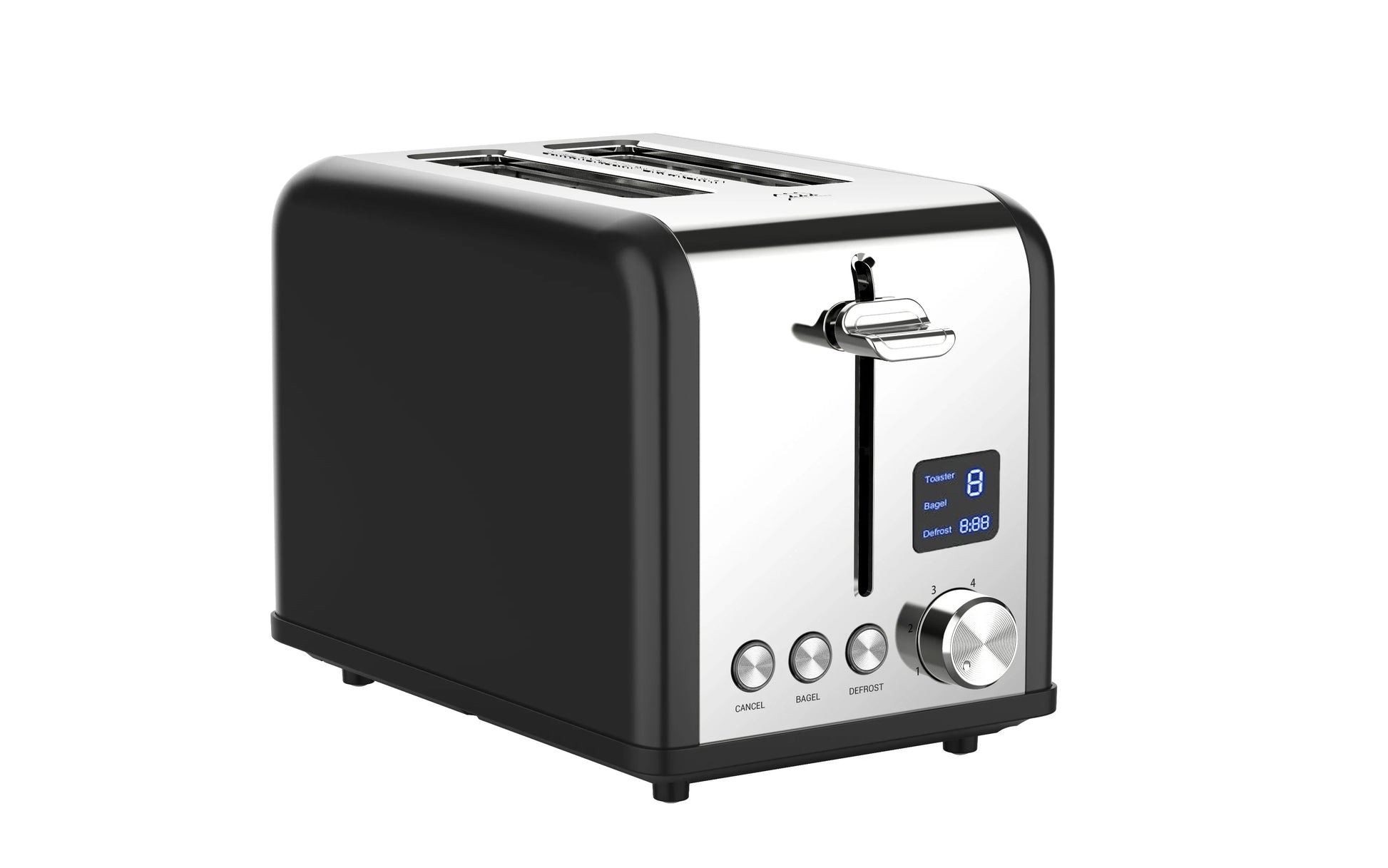 KTX-453843 LED Timer Display Stainless Steel Compact 2-Slice Electric Toaster