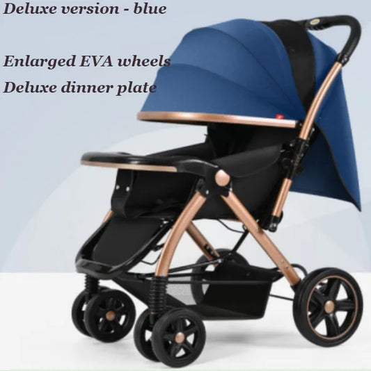 KTX-598867 Deluxe Baby Stroller with Enlarged EVA Wheels and Dining Tray