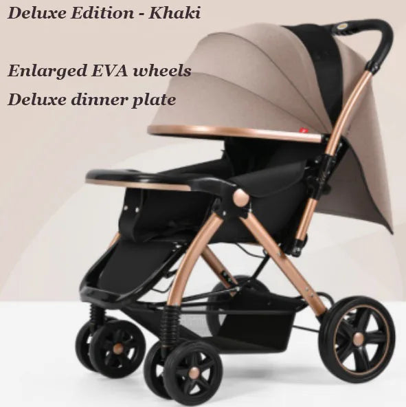 KTX-598867 Deluxe Baby Stroller with Enlarged EVA Wheels and Dining Tray
