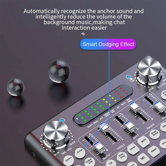 KTX-555603 Professional USB Audio Sound Card Microphone & Headset for Karaoke and Live Performance