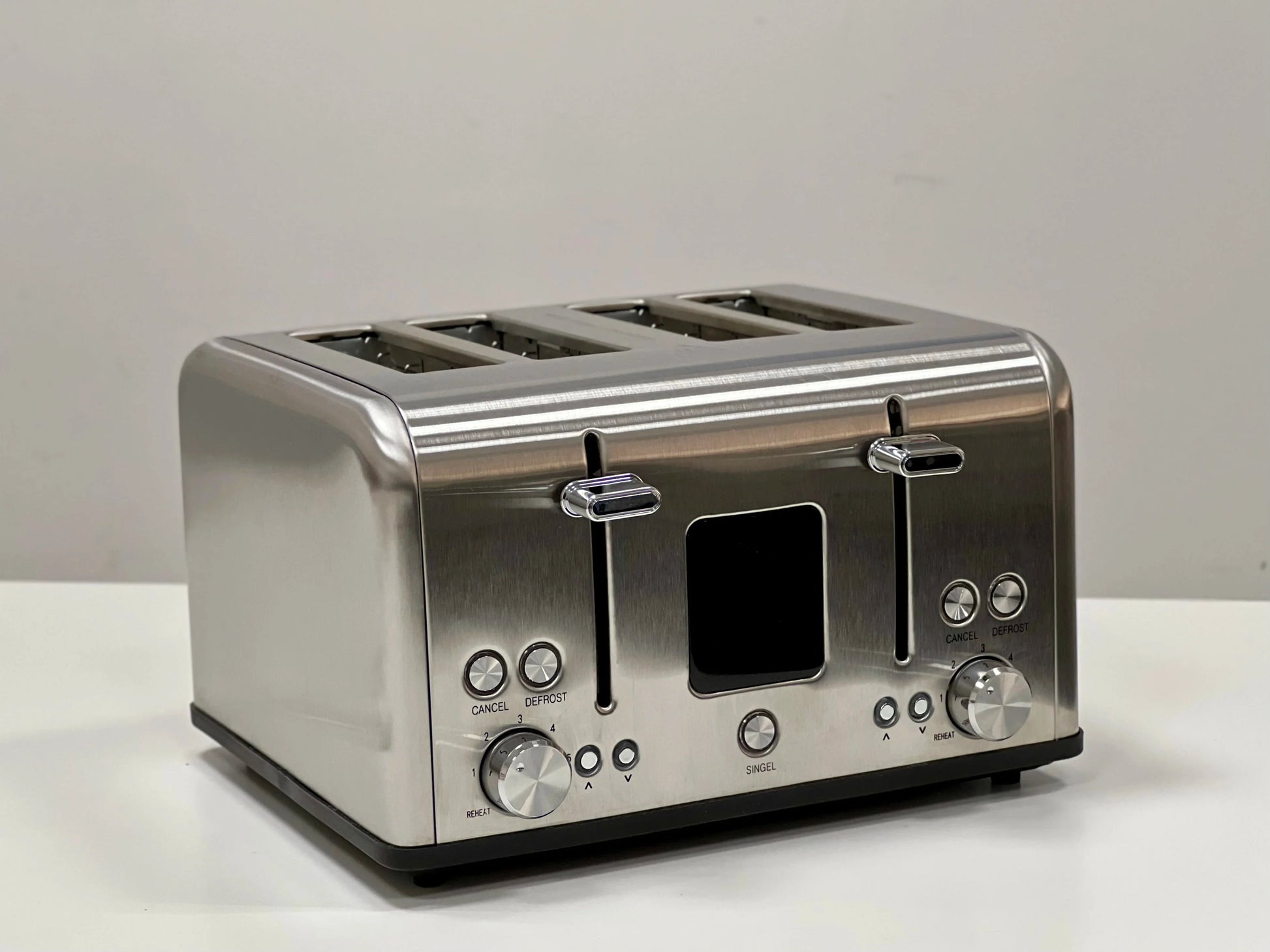 KTX-633491 Digital Display Stainless Steel 4-Slice Electric Toaster with Adjustable Settings