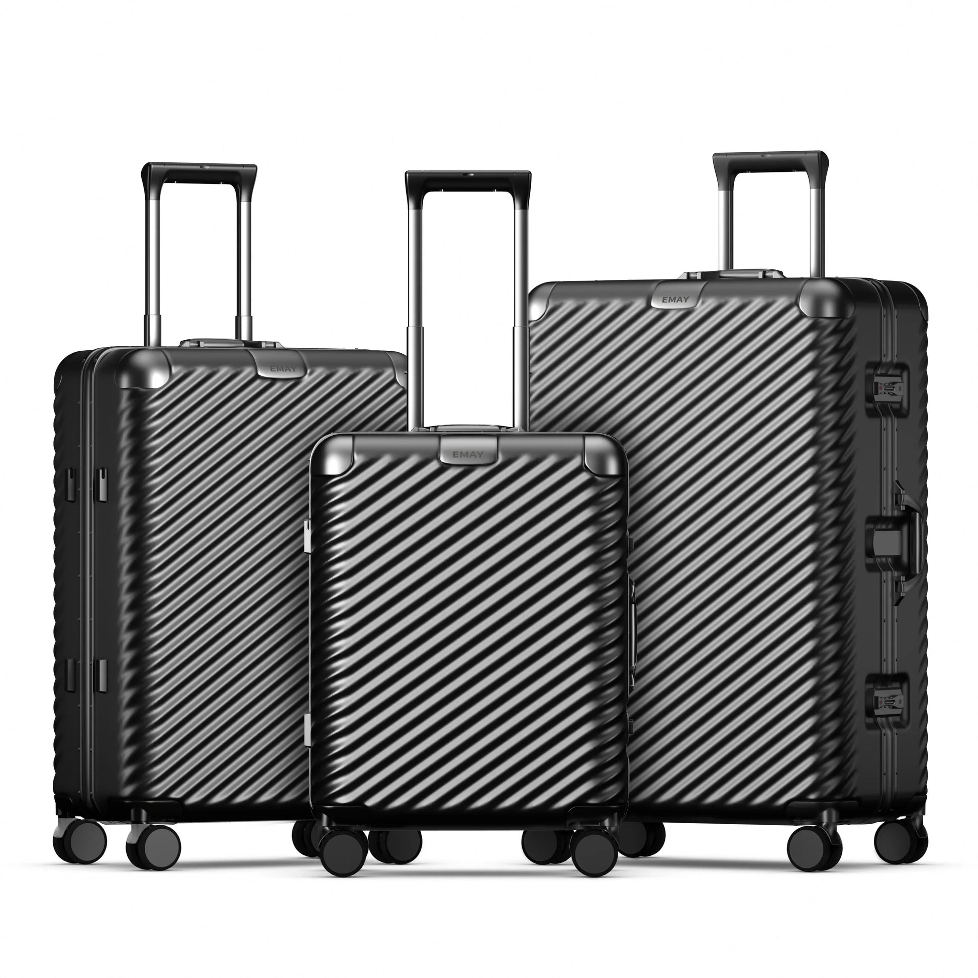 KTX-487251 Lightweight Aluminium Frame PC Carry-On Trolley Case Travel Suitcase Set