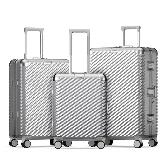 KTX-487251 Lightweight Aluminium Frame PC Carry-On Trolley Case Travel Suitcase Set