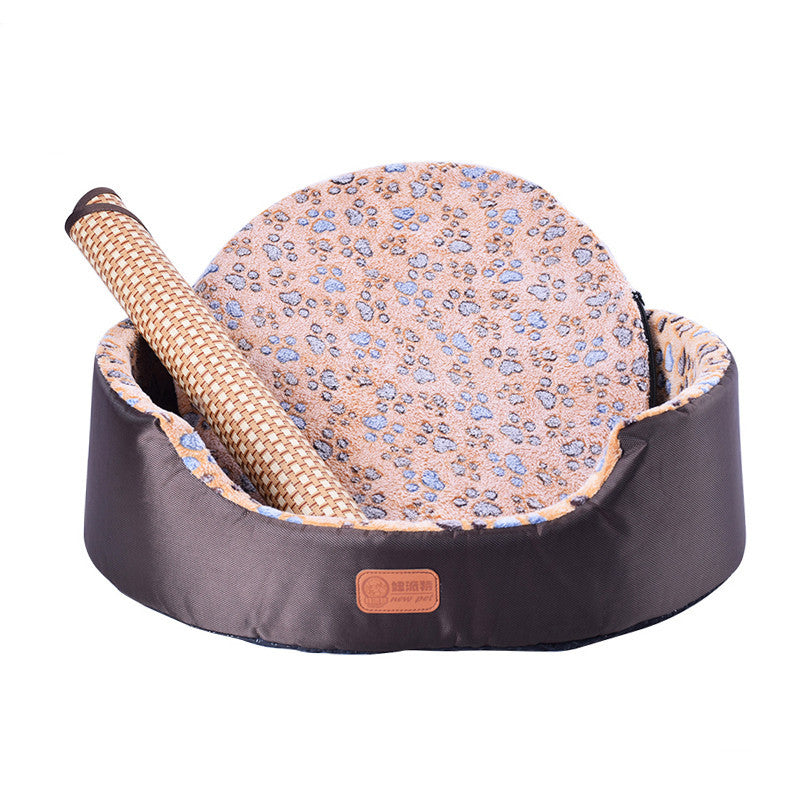 JMT-318026 Universal Washable Oval Pet Bed with Oxford Cloth Jacket and Sponge Inner Core for Dogs and Cats