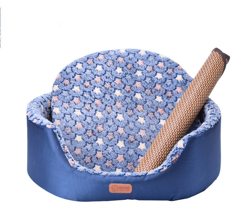 JMT-318026 Universal Washable Oval Pet Bed with Oxford Cloth Jacket and Sponge Inner Core for Dogs and Cats