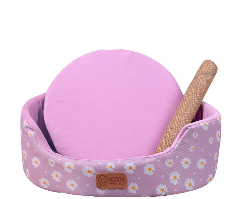 JMT-318026 Universal Washable Oval Pet Bed with Oxford Cloth Jacket and Sponge Inner Core for Dogs and Cats