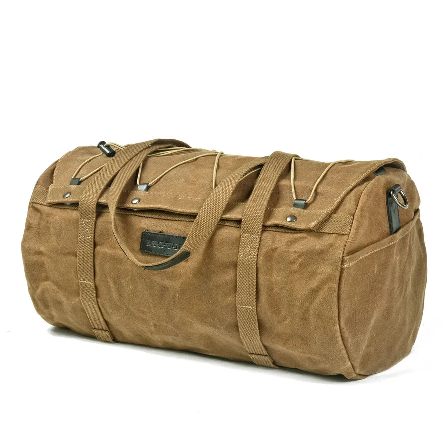 KTX-122835 Waterproof Canvas Motorcycle Rear Bag with Zipper Closure and Multiple Pockets - 28L Capacity