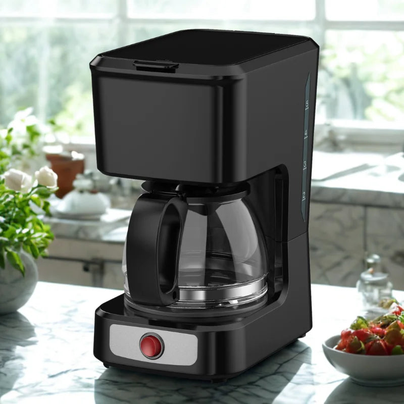 KTX-181331 5-Cup Coffee Maker with Ground Coffee Option, Clear Water Level Indicator, Non-Stick Warm Plate