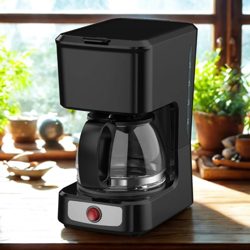 KTX-181331 5-Cup Coffee Maker with Ground Coffee Option, Clear Water Level Indicator, Non-Stick Warm Plate
