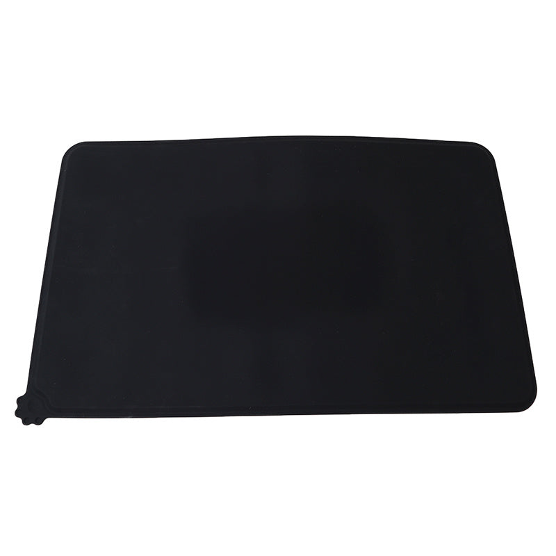 JMT-322634 Modern Silicone Pet Food Mat - Solid Color with Cartoon Design, 47x29.5cm, Available in Black and Gray