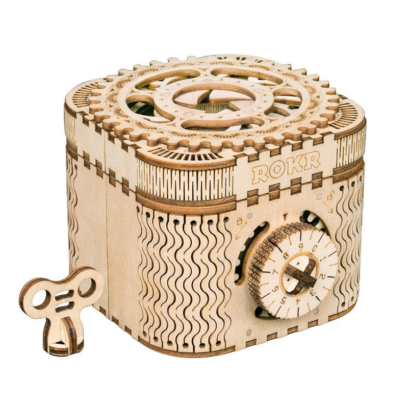 KTX-686611 Hand-Cranked Wooden Film Projector - Mechanical 3D Puzzle for Ages 15 and Up