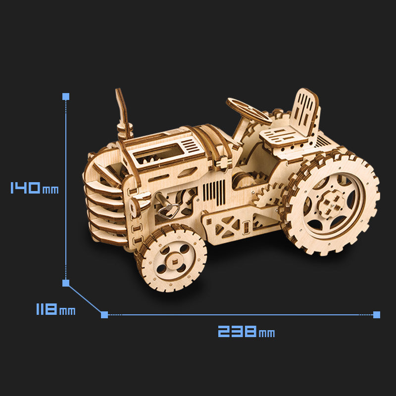 KTX-686611 Hand-Cranked Wooden Film Projector - Mechanical 3D Puzzle for Ages 15 and Up