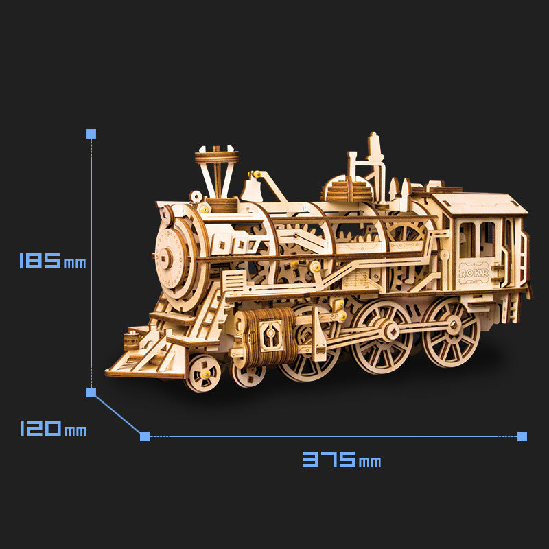 KTX-686611 Hand-Cranked Wooden Film Projector - Mechanical 3D Puzzle for Ages 15 and Up