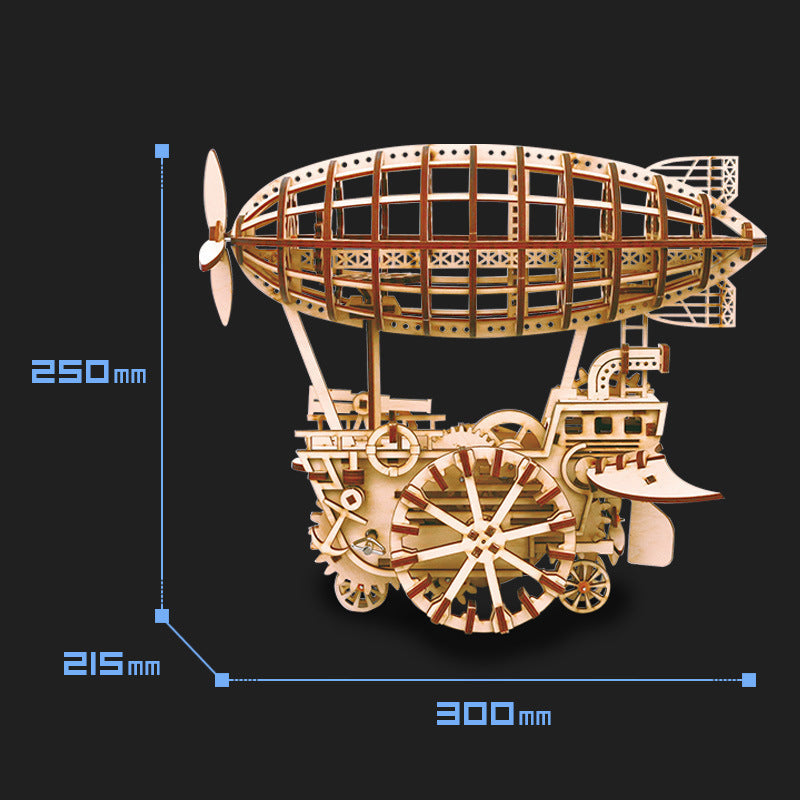 KTX-686611 Hand-Cranked Wooden Film Projector - Mechanical 3D Puzzle for Ages 15 and Up