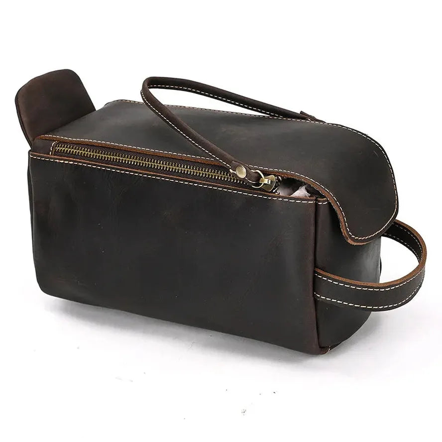 KTX-432595 Genuine Leather Unisex Travel Dopp Kit Toiletry Bag - QB1002