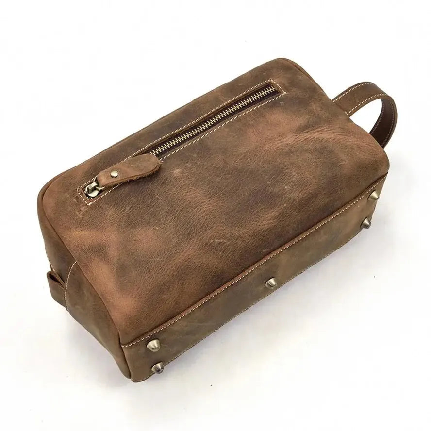 KTX-432595 Genuine Leather Unisex Travel Dopp Kit Toiletry Bag - QB1002