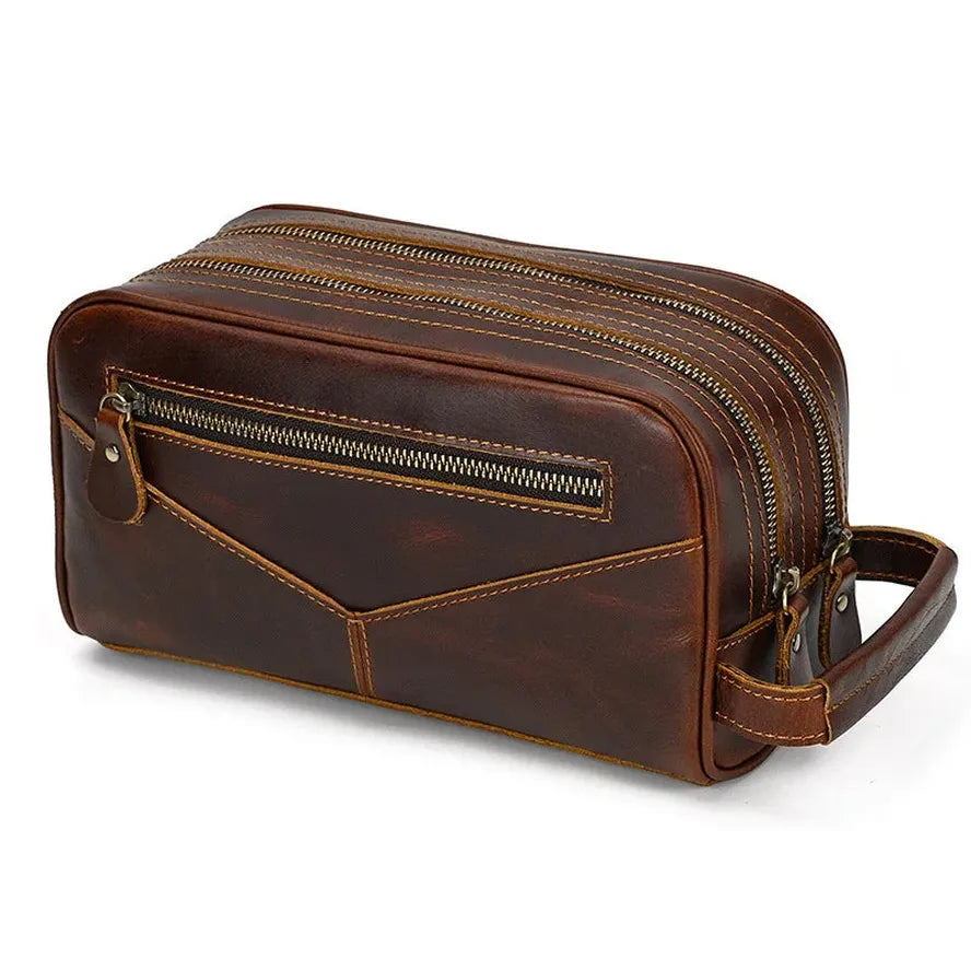 KTX-432595 Genuine Leather Unisex Travel Dopp Kit Toiletry Bag - QB1002