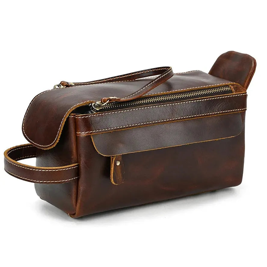 KTX-432595 Genuine Leather Unisex Travel Dopp Kit Toiletry Bag - QB1002