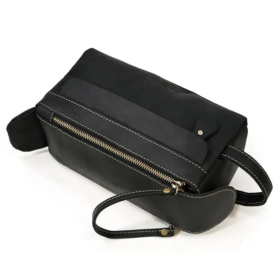 KTX-432595 Genuine Leather Unisex Travel Dopp Kit Toiletry Bag - QB1002