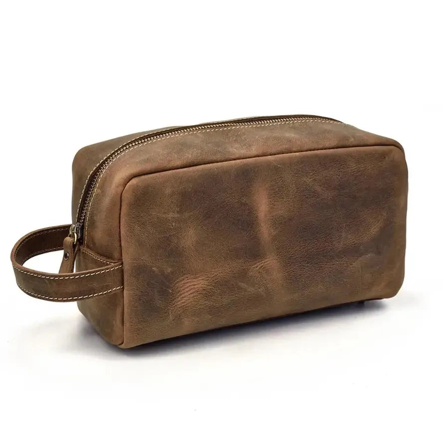 KTX-432595 Genuine Leather Unisex Travel Dopp Kit Toiletry Bag - QB1002