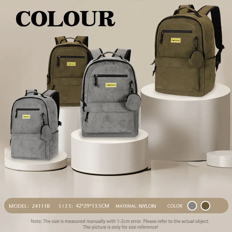 KTX-901715 Custom Logo Nylon Laptop Backpack for Business, 17 Inch, Unisex Design