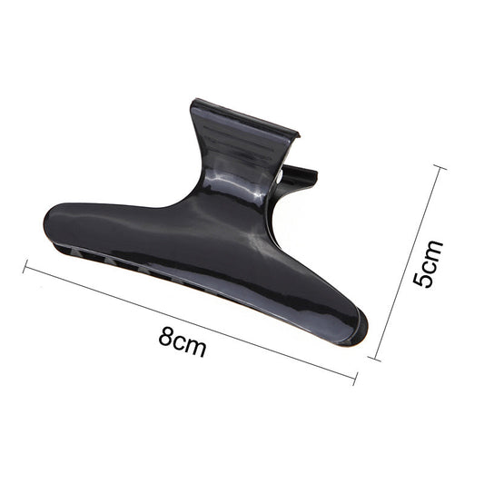 KTX-335955 Black Butterfly Hair Claw Clip - Durable Plastic for Secure Hair Hold - 8cm Length