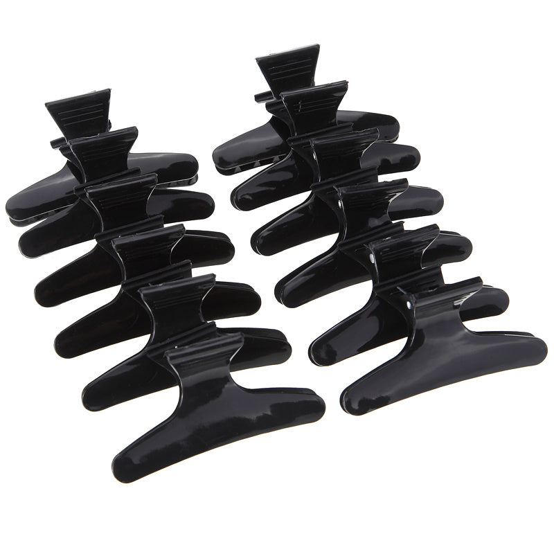 KTX-335955 Black Butterfly Hair Claw Clip - Durable Plastic for Secure Hair Hold - 8cm Length