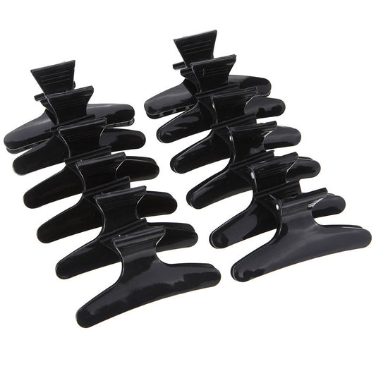 KTX-335955 Black Butterfly Hair Claw Clip - Durable Plastic for Secure Hair Hold - 8cm Length