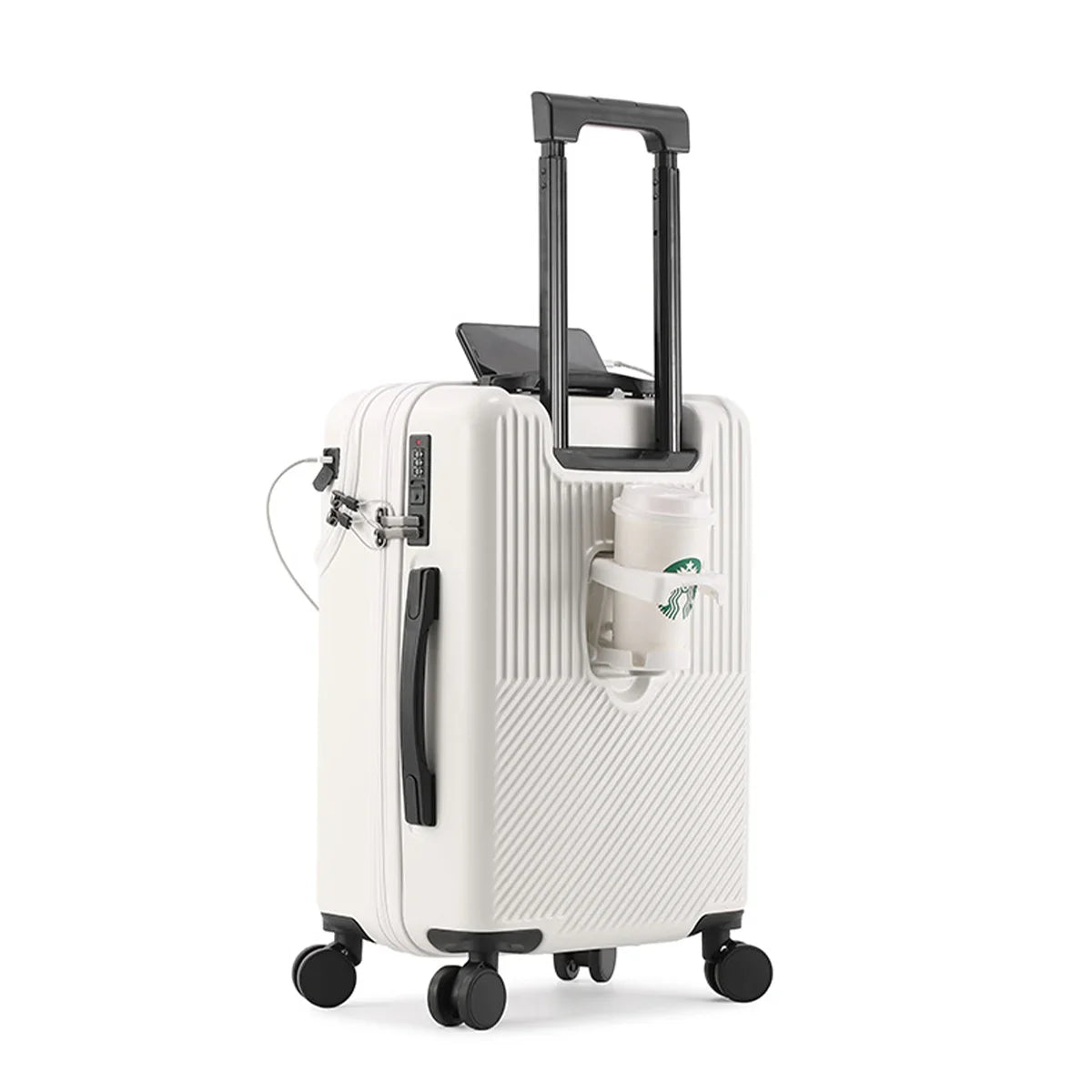 KTX-143763 Front Opening Trolley Suitcase with USB Charging Port for Travel Convenience
