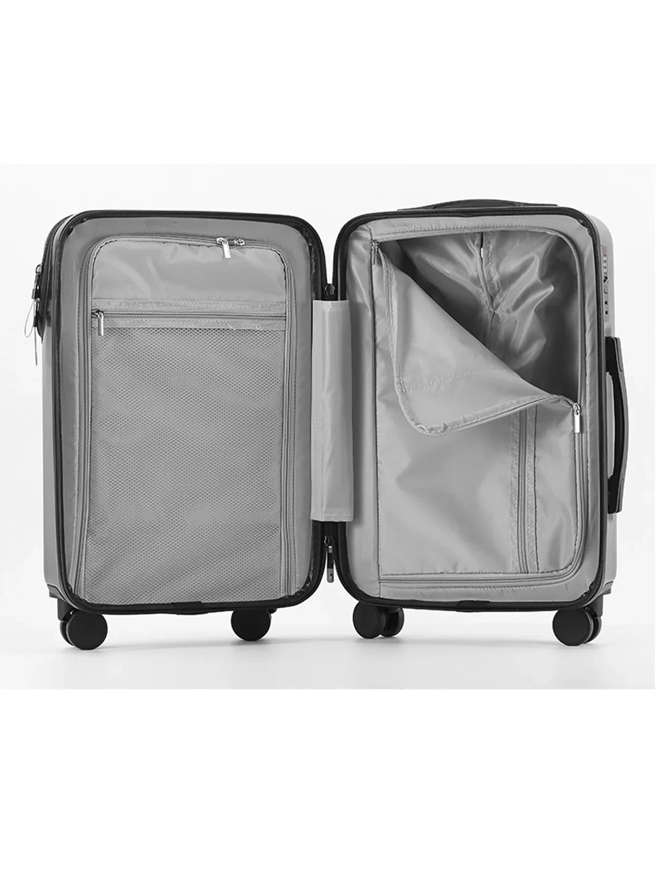 KTX-143763 Front Opening Trolley Suitcase with USB Charging Port for Travel Convenience