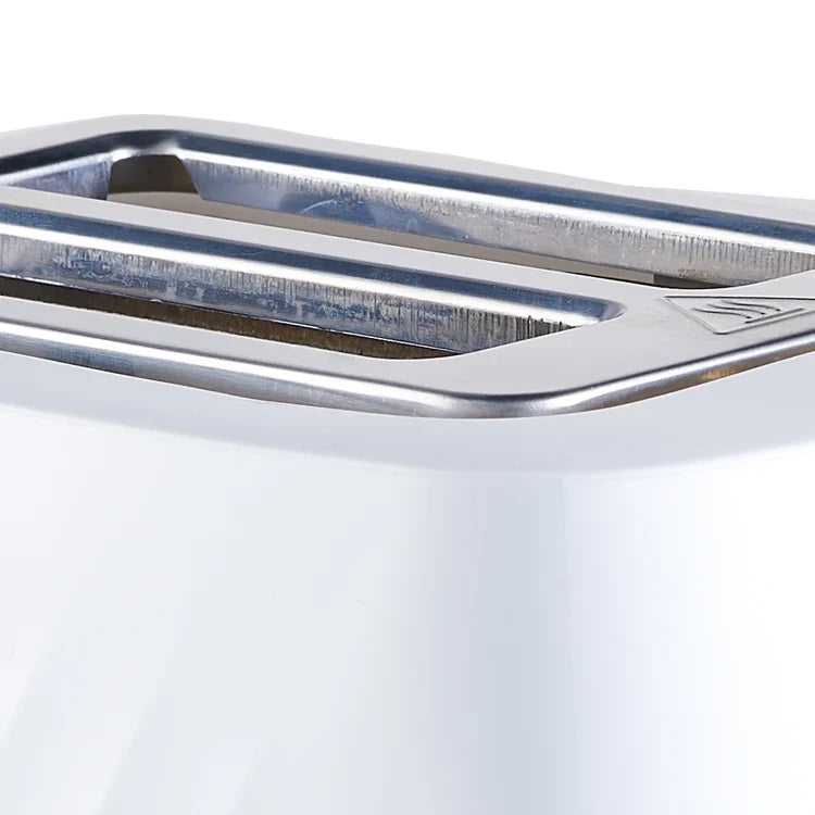 KTX-076435 Sleek 2-Slice Plastic Toaster for French Bread - White Finish