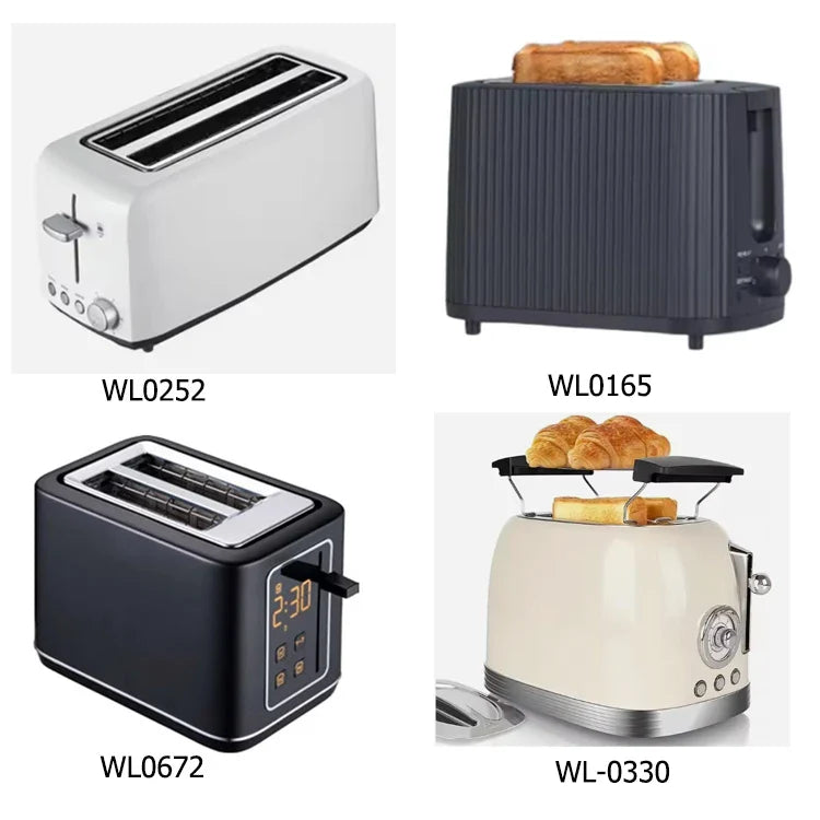 KTX-076435 Sleek 2-Slice Plastic Toaster for French Bread - White Finish