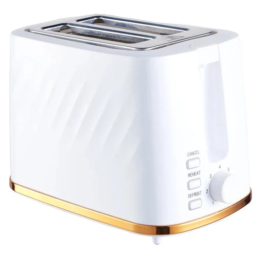 KTX-076435 Sleek 2-Slice Plastic Toaster for French Bread - White Finish