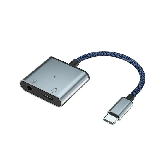KTX-699283 2-in-1 USB-C to 3.5mm Audio Adapter for iPhone 15/15 Pro and Samsung Headphones